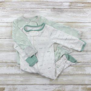 Cloud Island Green & White Sleep'n'Play, Set of 2, 0-3M